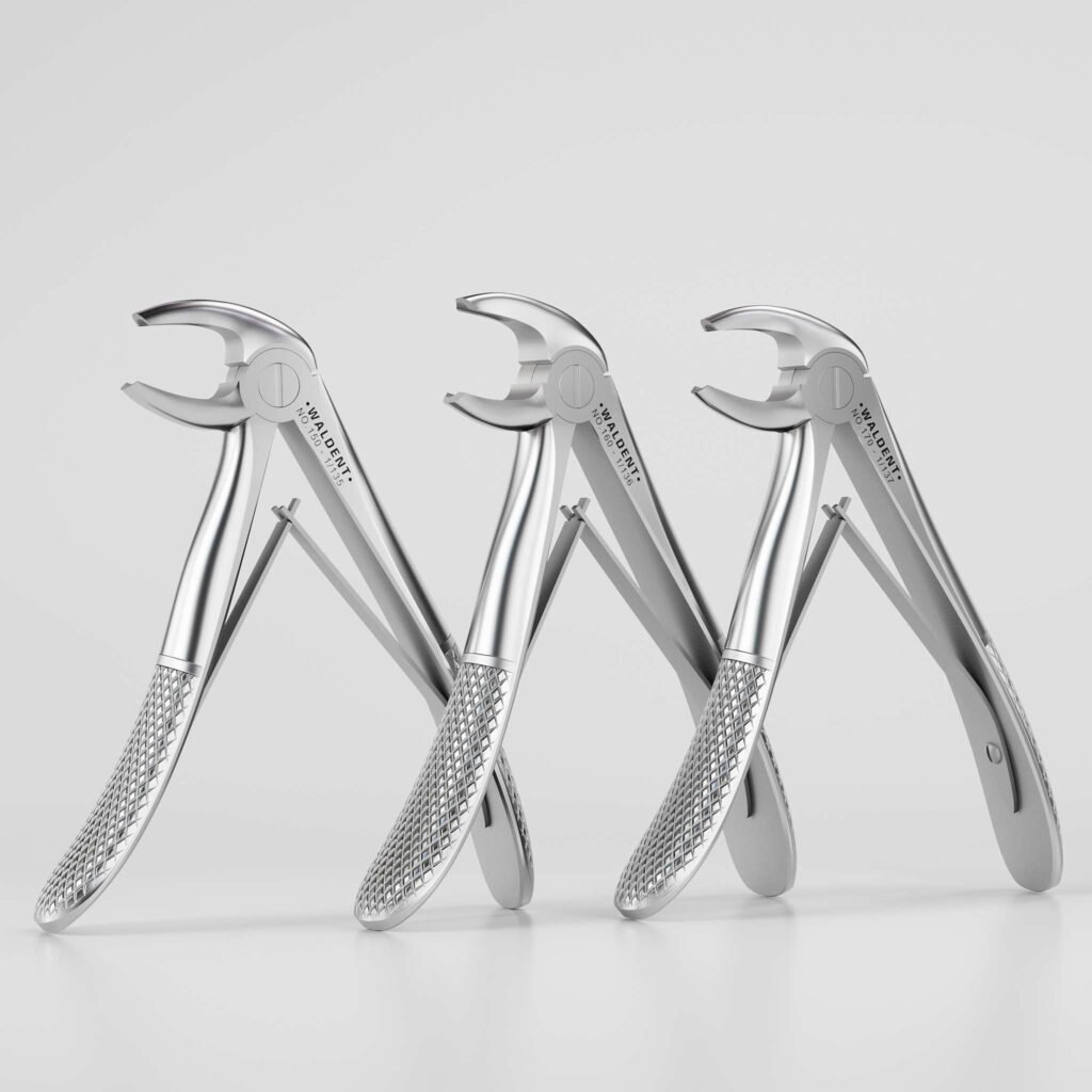 waldent pedo extraction forceps kit set of 7 (k1/2)
